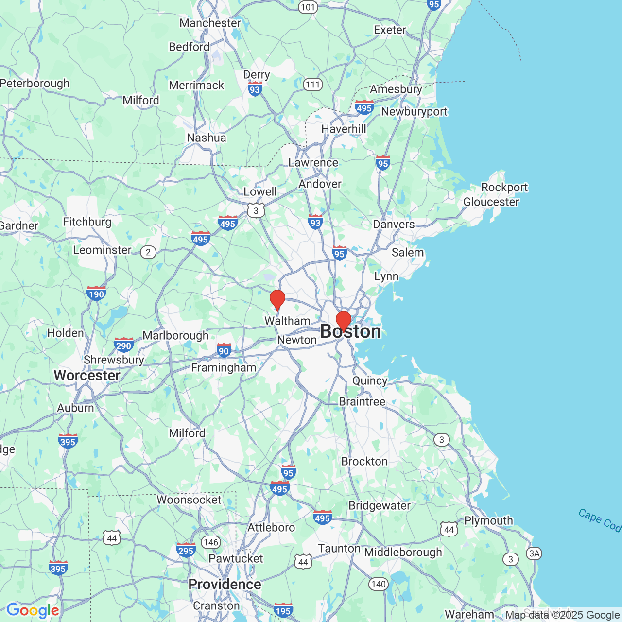 Google map image of our locations