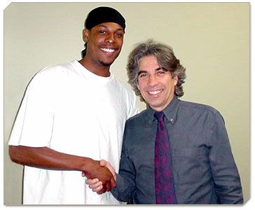 Dr. Meola and cosmetic dentistry patient Paul Pierce in Boston